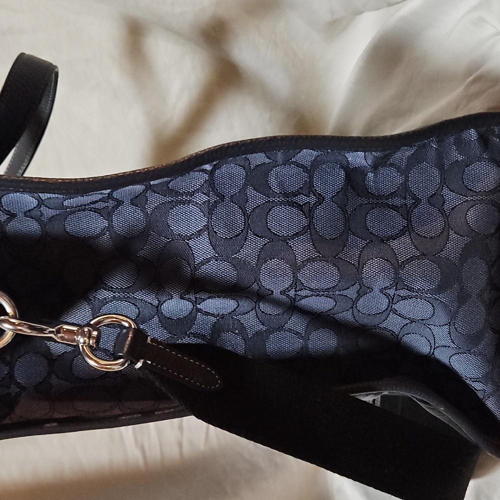 Coach Blue and Black Tote Bag - Picture 4 of 6